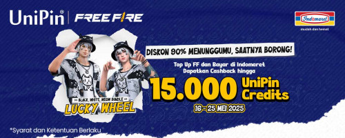 Top Up Free Fire di Indomaret, Dapatkan Bonus 15rb UniPin Credits dan 90% di Lucky Wheel FF!